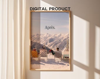 Retro Après Ski Wandkunst, Vintage Winter Magazin, Luxus Mode Druck, Mode Magazin Poster, Alte Mode, Ski fahren Kunst, digitaler Download