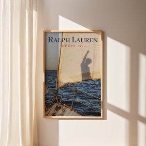 Pôster de revista de moda, pôster de revista de moda vintage, arte em tela de moda retrô, impressão de moda de luxo, Ralph Lauren antigo, arte de parede em tela