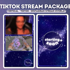 Animated Starry Tiktok Overlay, Cute Starry Galaxy Tiktok stream overlay , Starry Galaxy stream aesthetic