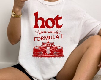 Hot girls watch FORMULA 1, f1 tee, Unisex Heavy Cotton Tee