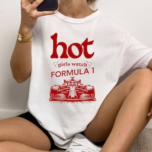Hot girls watch FORMULA 1, f1 tee, Unisex Heavy Cotton Tee