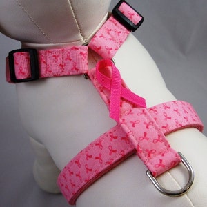 Dog Harness Pink Breast Cancer Awareness Ribbon image 1