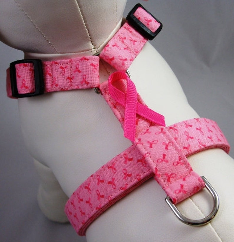 Dog Harness Pink Breast Cancer Awareness Ribbon image 1