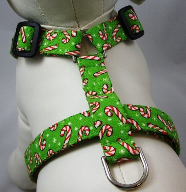 Dog Harness Lime Green Candy Canes Etsy