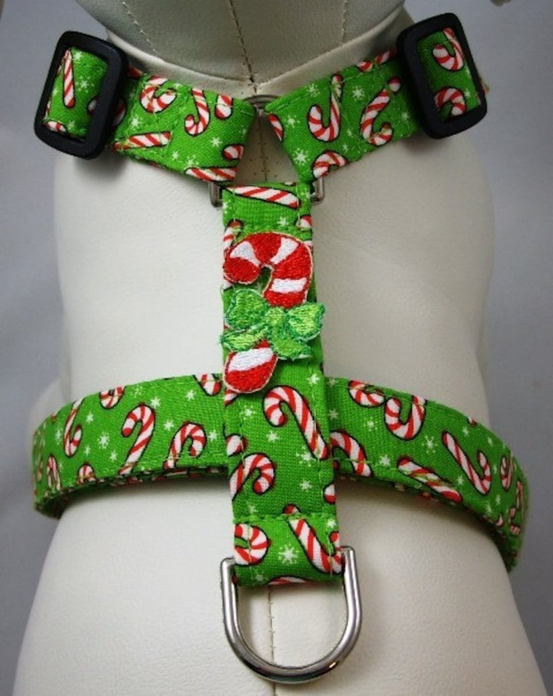 Dog Harness Lime Green Candy Canes Etsy