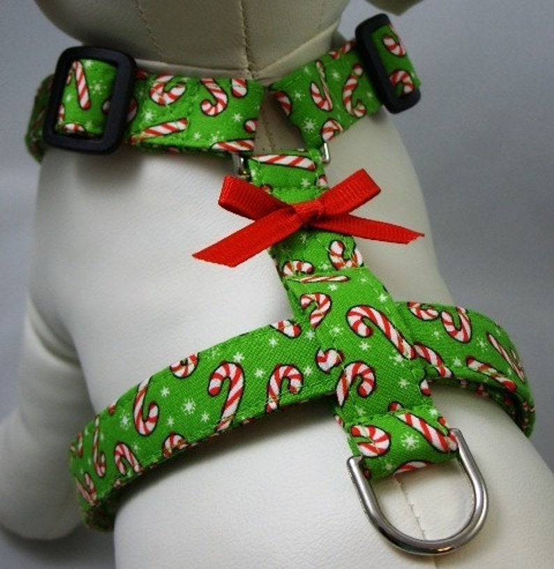 Dog Harness Lime Green Candy Canes Etsy
