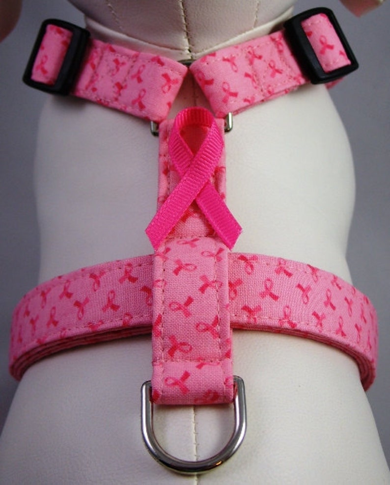 Dog Harness Pink Breast Cancer Awareness Ribbon image 2