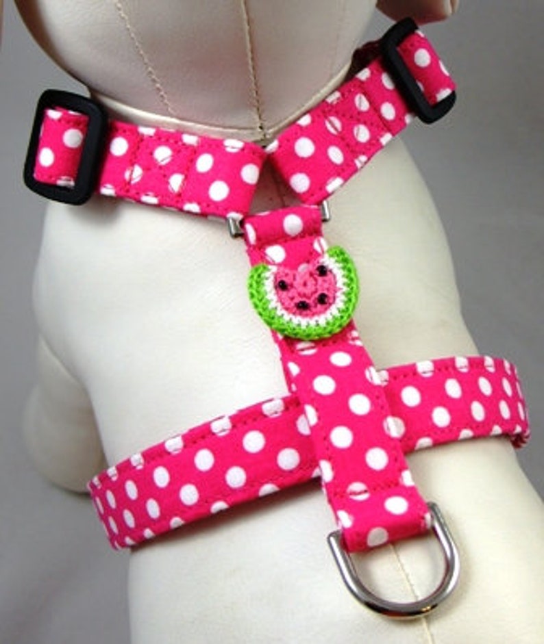 Dog Harness Hot Pink Polka Dot Etsy