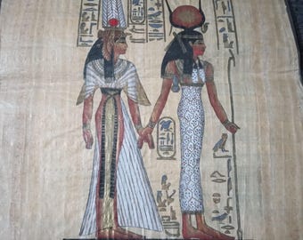 MAGNÍFICO Papiro genuino de 30 x 43 cm, arte egipcio de la mano de Horus