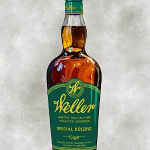 Weller Special Reserve Bourbon Bottle Poster | Kentucky Bourbon Whiskey Art Print | Kentucky Art