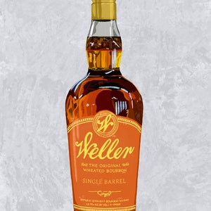 Weller Single Barrel Bourbon Bottle Poster | Kentucky Bourbon Whiskey Art Print | Kentucky Art