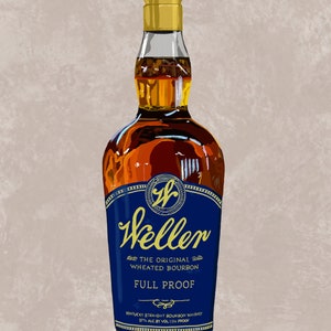 Weller Full Proof Bourbon Bottle Poster | Kentucky Bourbon Whiskey Art Print | Kentucky Art