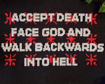 Accept Death - Modern Gothic Cross Stitch Pattern - Digital PDF
