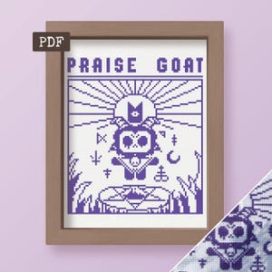 Praise Goat - Cult of the Lamb - modern kruissteekpatroon - horror - digitale pdf