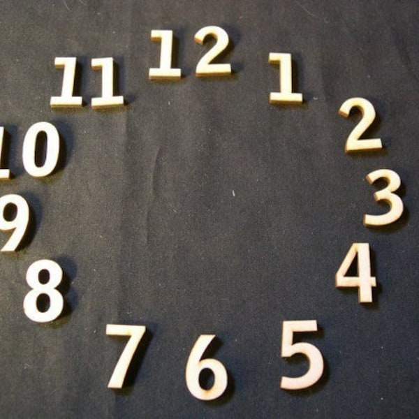 Wood Clock Numbers Set  2 Inch Laser Cut