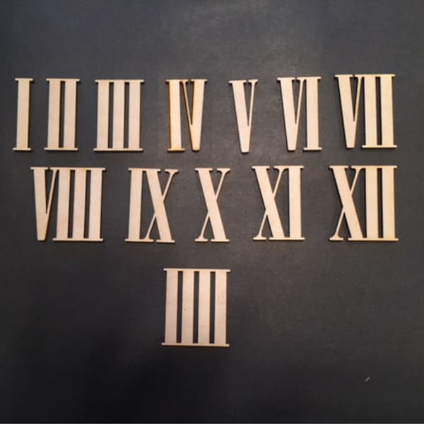 1.75" Inch Wood  Roman Numeral Clock Numbers