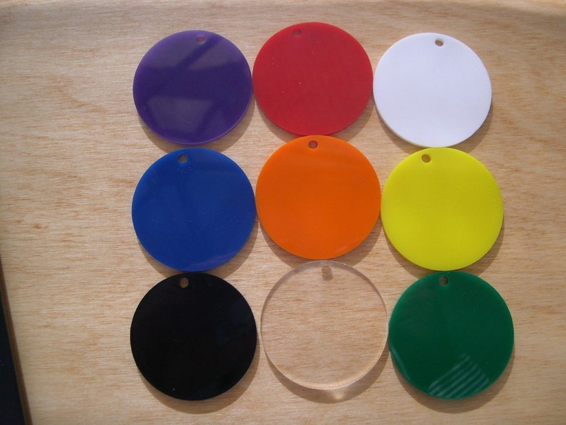 Acrylic Key Chain Blanks Circles 2 3/4 Inch 50 Keychains. Great for vinyl applications image 2