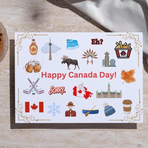 Happy Canada Day | Canada Day | Digital Download | Greeting Card.