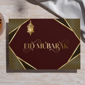 Cartão de felicitações Eid Mubarak | Download digital | Cartões de felicitações islâmicos | Celebração islâmica