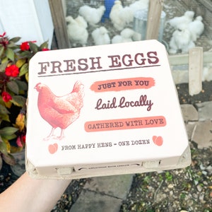 Vintage 3x4 Egg Cartons with FRESH EGGS Label | 30-Pack | Holds 12 Large Eggs | Eco-Friendly Material | Recycled Pulp
