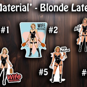 FUN und SEXY 'Frauen-Material' - Blonde Latex Frau Aufkleber