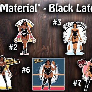 FUN und SEXY 'Eife Material' - Schwarzer Latex Wife Sticker
