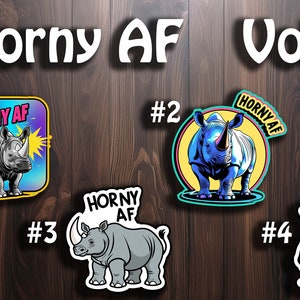 "LUSTIGE ""Horny AF"" Vinyl Aufkleber."