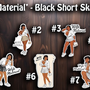 Adesivo de esposa de saia curta preta DIVERTIDO e SEXY 'Material de esposa'