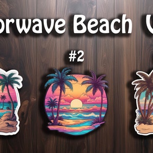Adesivos de vinil "Vaporwave Beach" COOL