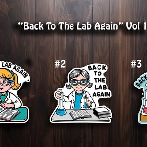 DIVERTENTE adesivo in vinile resistente all'acqua "Ritorno al laboratorio".