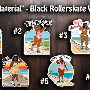 DIVERTIDO e SEXY 'Material de esposa' - Adesivo de esposa de patins preto Vol 1