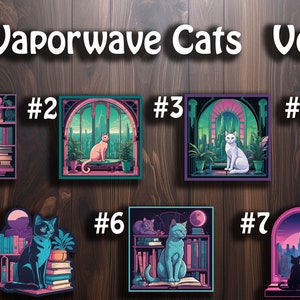 Adesivi in vinile COOL "Vaporwave Cats"