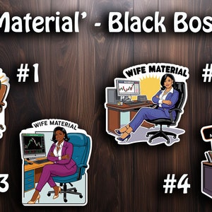 FUN "Material de esposa" - Adesivos de esposa de chefe preto