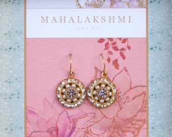 MANDALA EARRINGS crystal pearl