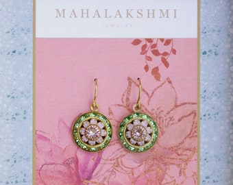 MANDALA EARRINGS green pink