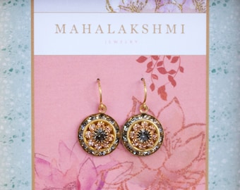 MANDALA EARRINGS grey peach