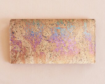 RAINBOW cork checkbook cover