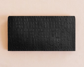 BLACK EMBOSSED cork checkbook cover