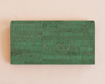 JADE GREEN cork checkbook cover