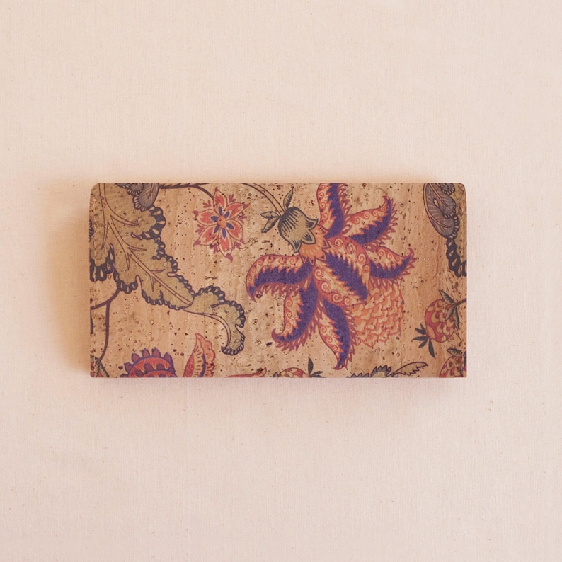 DARSHAN FLORAL cork checkbook cover image 1