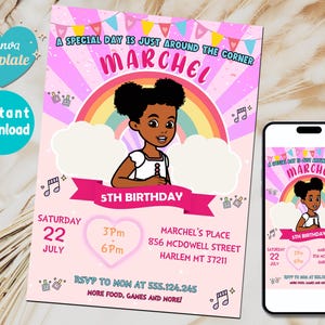 Editable Gracie&#39;s Corner Birthday Invitation | Gracie&#39;s Template Printable Editable Canva | Gracies Corner invite | Invite Instant Download