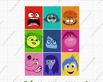 Inside Out It's Okay To Feel All The Feels Png, Emotions Mental Health Cartoon Emotions Friends Therapist Psychologist Png, INSTANT DOWNLOAD