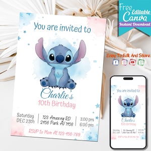 Modèle d'invitation de fête d'anniversaire point modifiable | Toile Bday Evite et amusante modifiable et imprimable pour Fête d'enfants | Téléchargement instantané