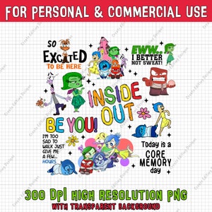 Może przedstawiać: Cyfrowa ilustracja postaci z filmu W głowie się nie mieści. Postaciami są Radość, Smutek, Gniew, Strach i Wstręt. Ilustracja zawiera tekst, który mówi: "W głowie się nie mieści", "Bądź sobą", "Tak podekscytowany, że tu jestem", "Fuj... Lepiej się nie pocić", "Jestem zbyt smutny, żeby iść, daj mi tylko kilka godzin...", i "Dzisiaj jest dzień centralnej pamięci".