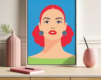 Ilustracja pop-artu, ilustracja cyfrowa, kolory retro
