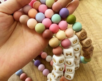 Custom Beaded Dog Collar with Name, Silica Gel Beads, Personalized Pet Necklace