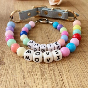 Custom Beaded Dog Collar with Name,Personalized Dog&#39;s Name Collar with Buckle,Dog Cat ID Collar,Beaded Cat Dog Collar,Pet Necklace Gift