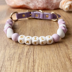 Custom Beaded Dog Collar with Buckle,Personalized Dog&#39;s Name Collar,Dog ID Collar,Cat Dog Collar Gift,Pet Necklace,Birthday Gift for Pet