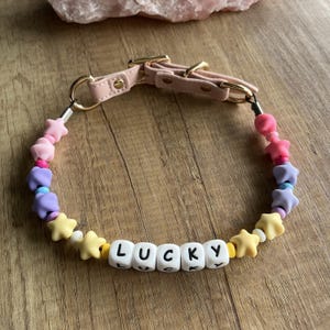 Collier pour chien en perles personnalisé avec boucle, nom d'animal de compagnie personnalisé