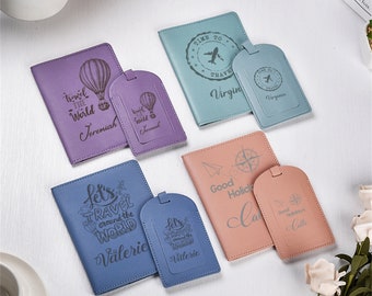 Personalized Luggage Tags,Custom Passport Luggage Set,Maid of Honor Gift,Passport Gift,Bridal Party Favors,Christmas Gift,Birthday Gift